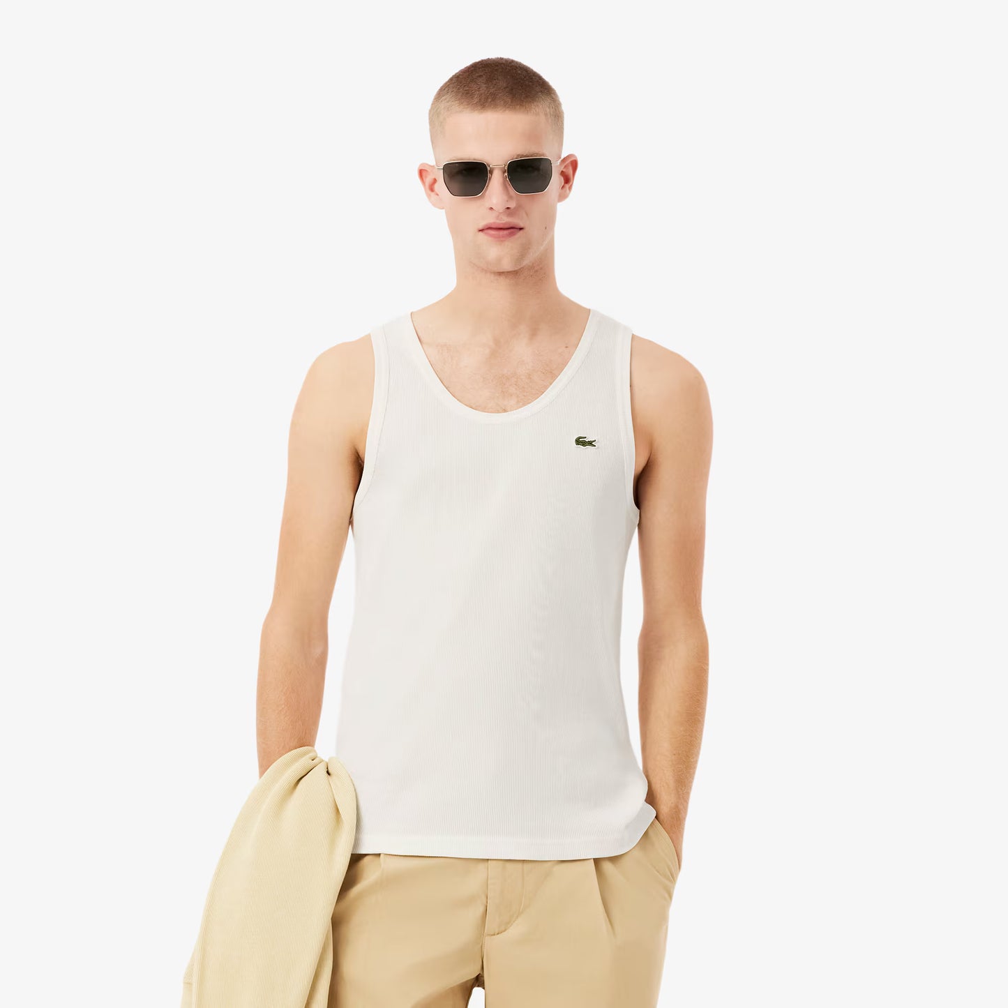 Schmal geschnittenes Ripp-Tanktop aus Baumwolle