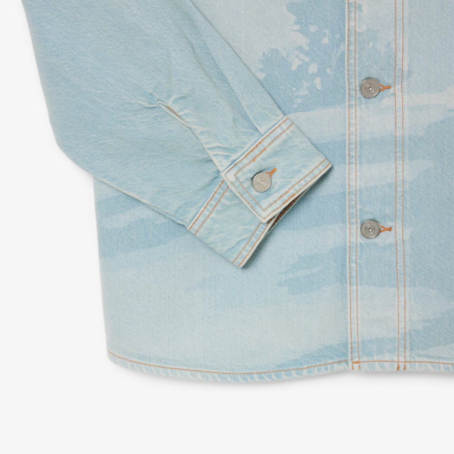 Denim-Overshirt mit Landschaftsmotiv