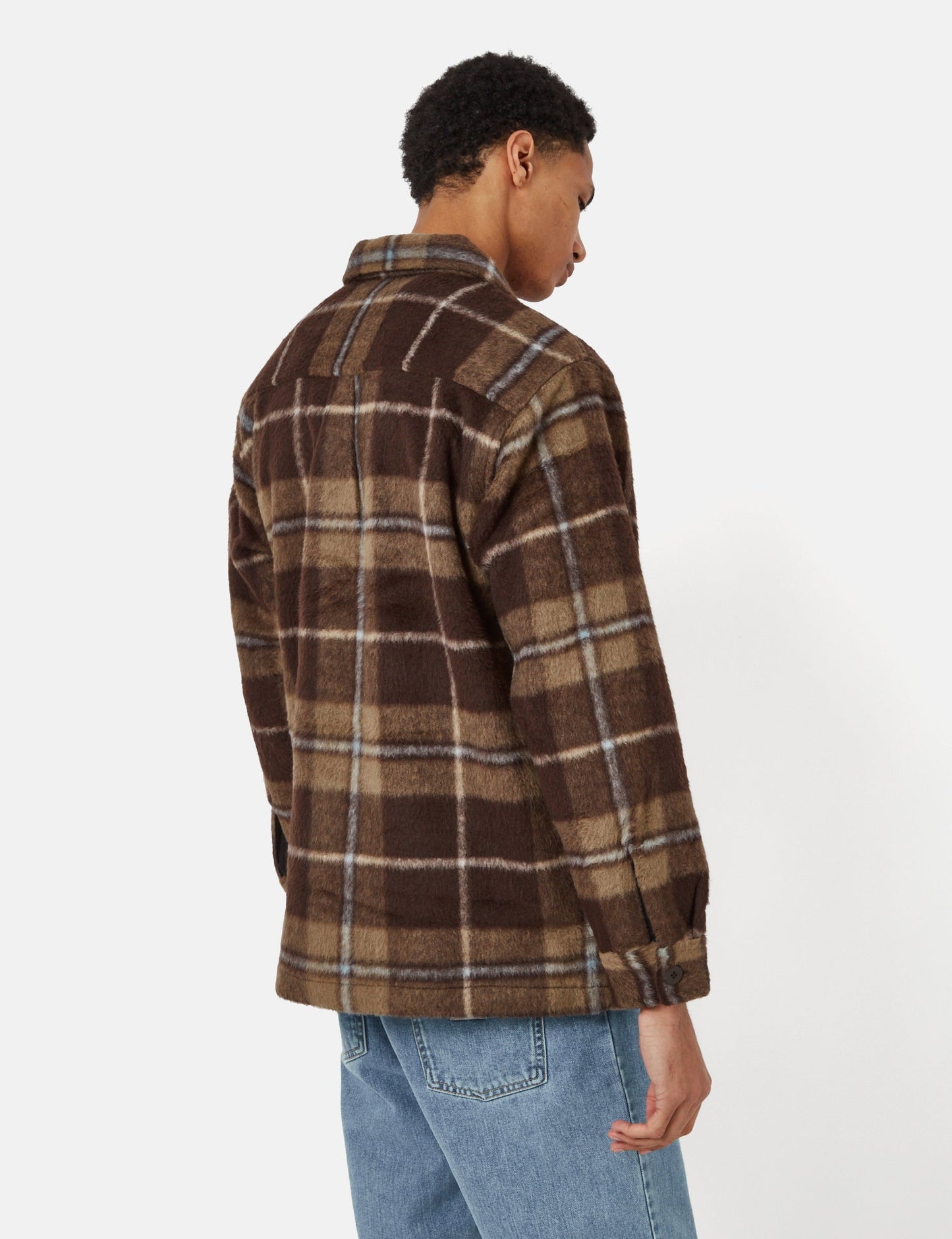 Manning Check Overshirt – Dunkles Umbra-Braun/Leder