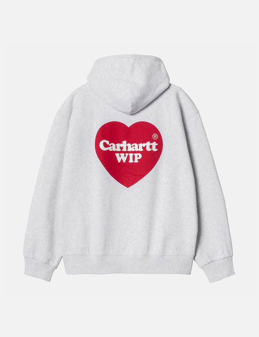 Sweat à capuche « Cœur » – Gris chiné cendré