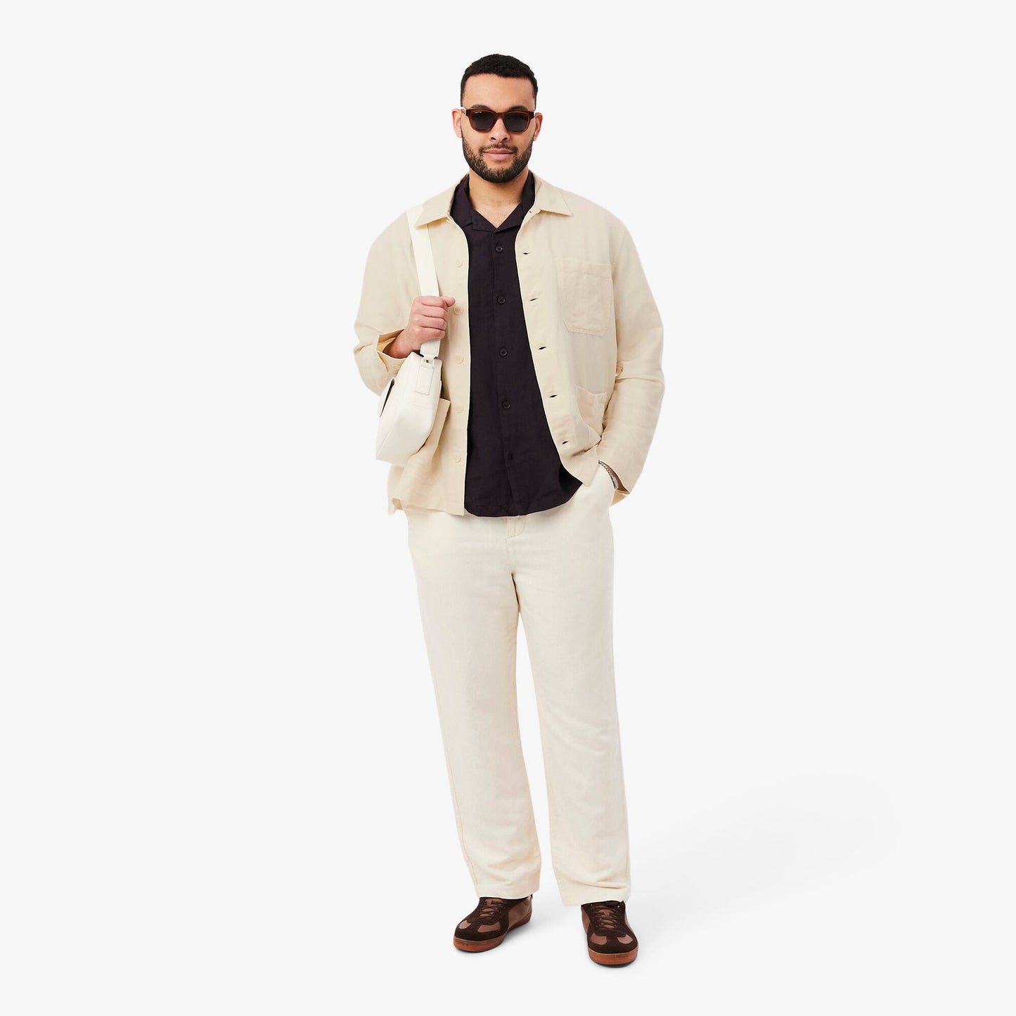 Leinenmischgewebe-Overshirt