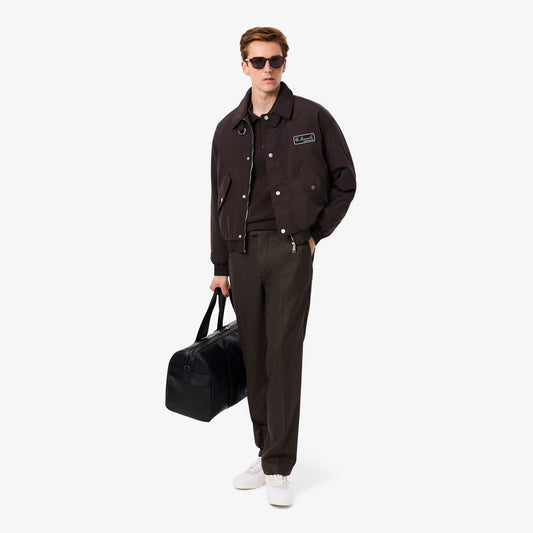 Straight Fit Chevron Wool Pants