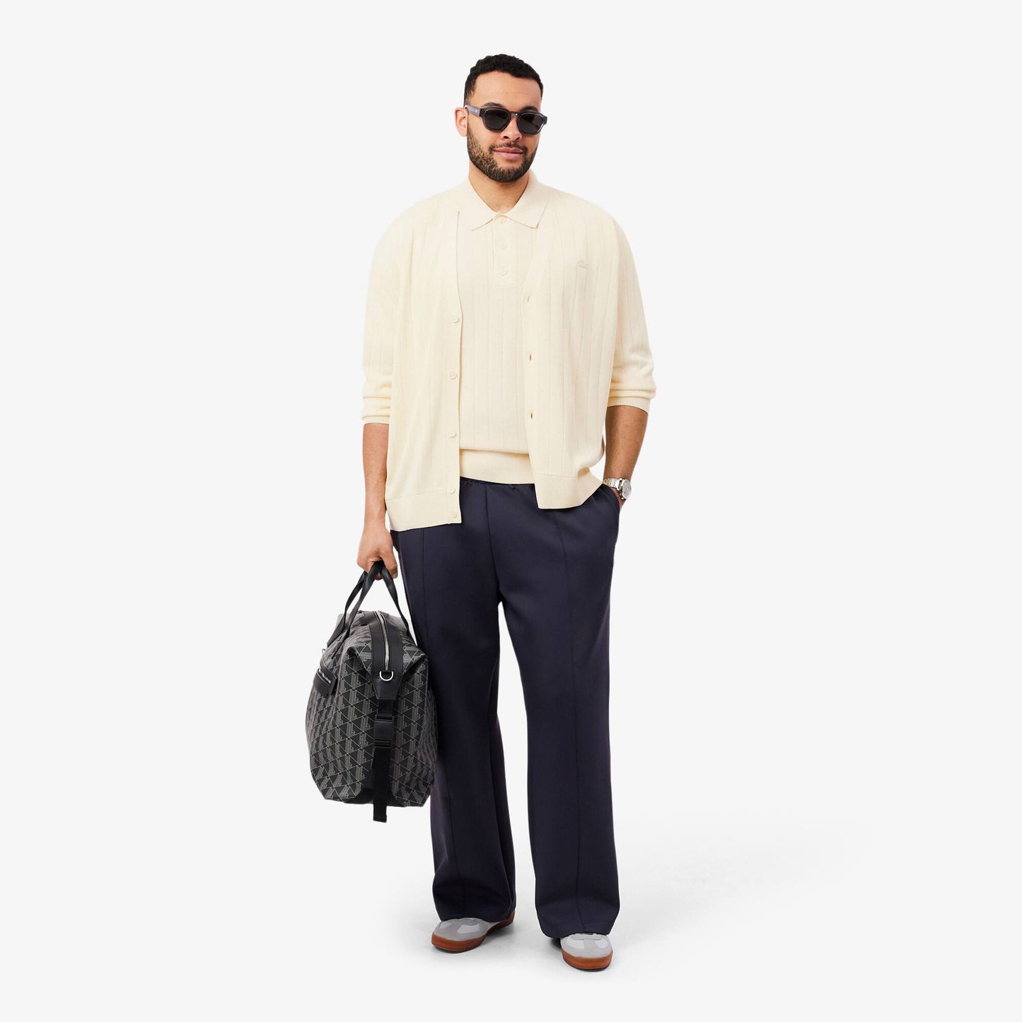 Gerippter Cardigan aus Baumwollmischung