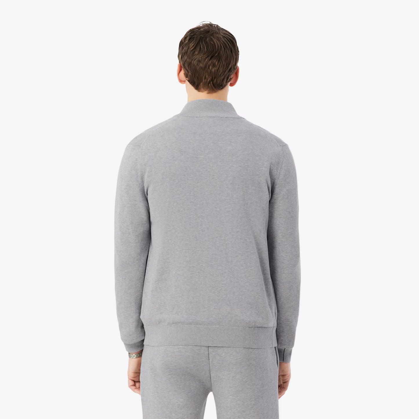 Baumwollpullover mit hohem Reißverschlusskragen