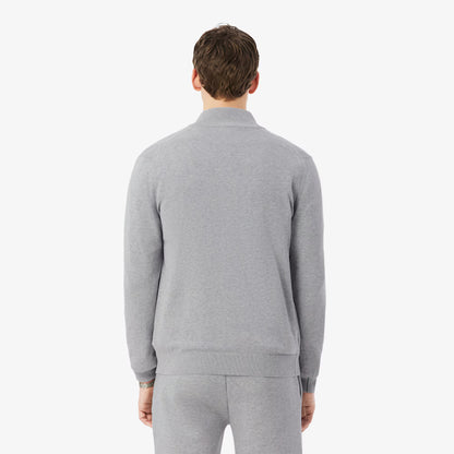 Baumwollpullover mit hohem Reißverschlusskragen
