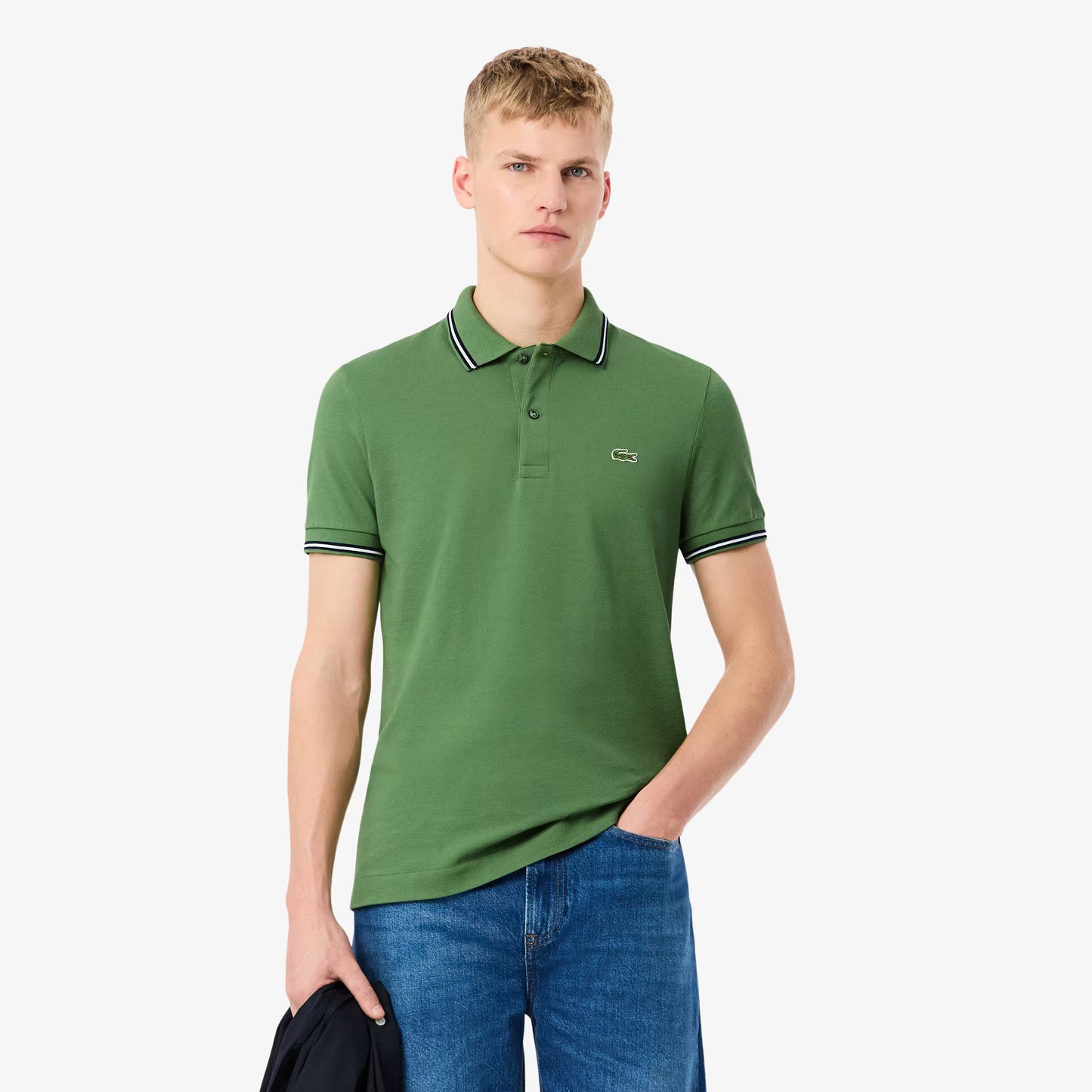 Regular Fit Poloshirt L.12.12 mit Zierleisten-Akzent