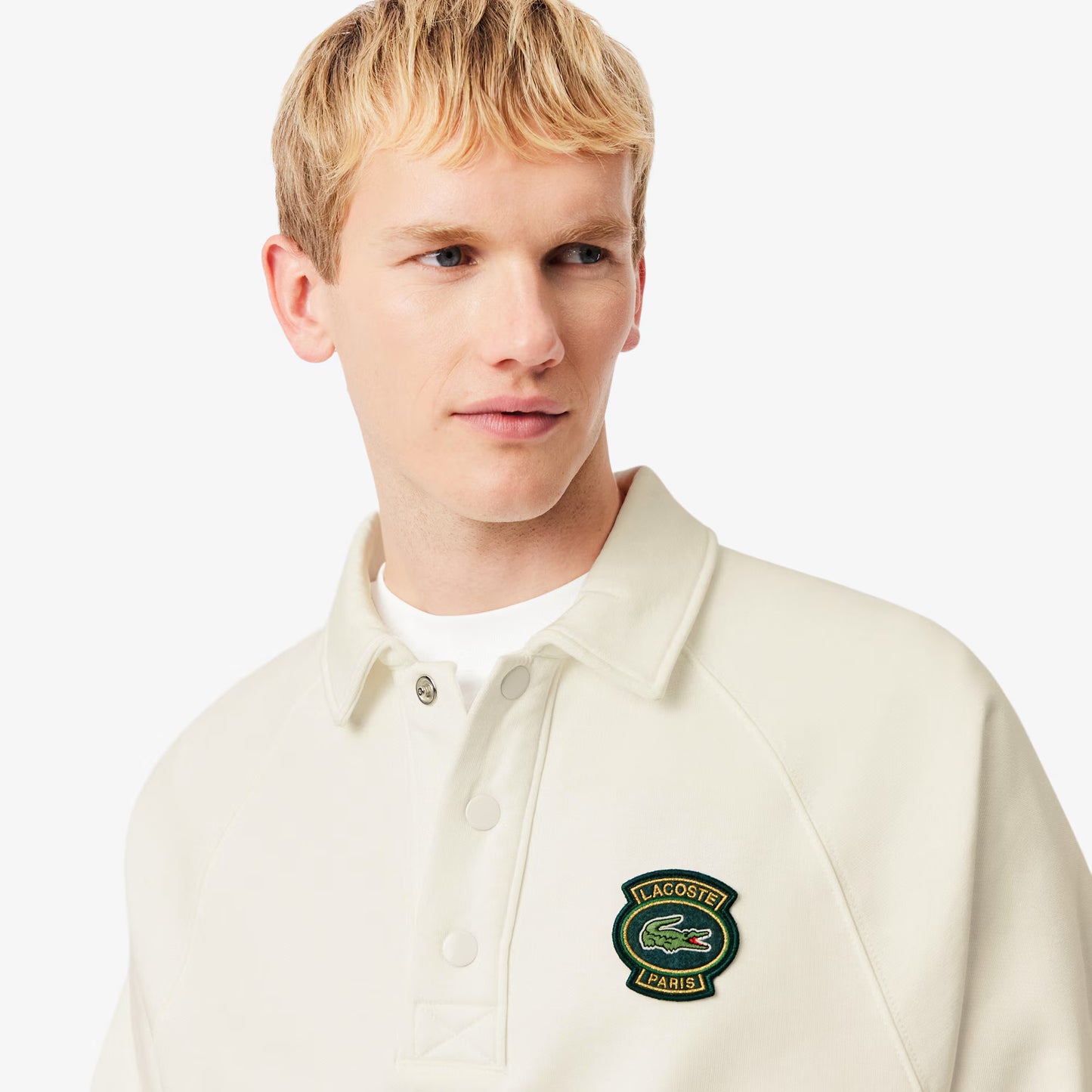 Locker geschnittenes Fleece-Sweatshirt mit Polokragen