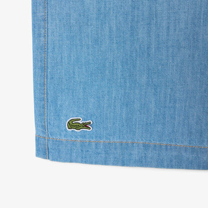Relaxed Fit Jeanshemd mit offenem Kragen