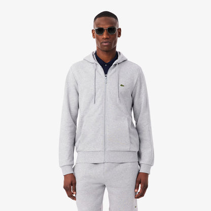 Fleece-Kapuzenjacke mit Reißverschluss