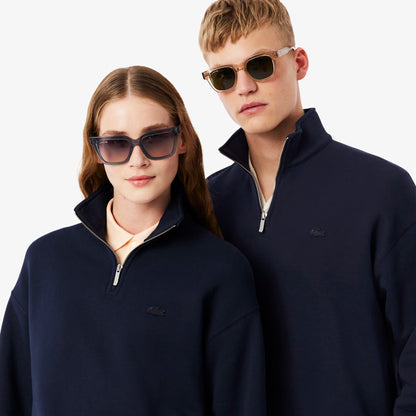 Schweres Fleece-Sweatshirt mit Reißverschlusskragen