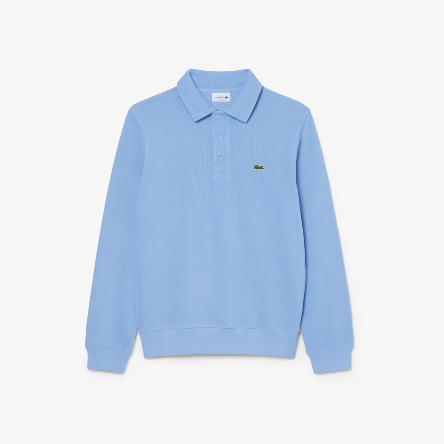 Geripptes Baumwoll-Polo-Sweatshirt
