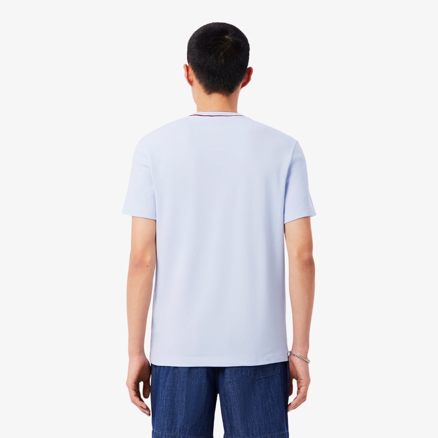 T-Shirt mit Pique-Streifenkragen