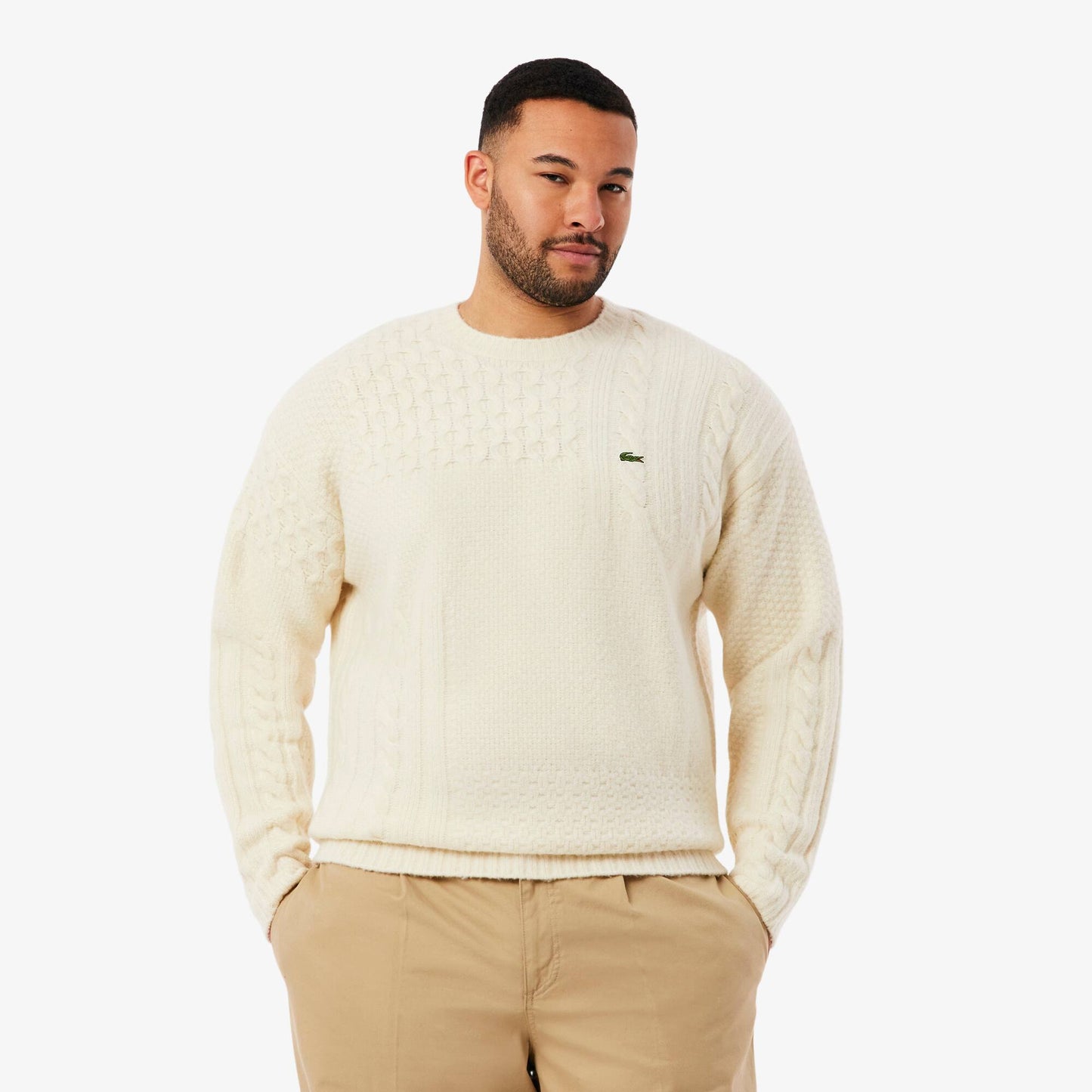 Pullover aus Wolle mit Patchwork-Effekt im Relaxed Fit