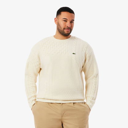 Pullover aus Wolle mit Patchwork-Effekt im Relaxed Fit