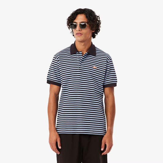 Classic Fit Textured Striped Polo Shirt