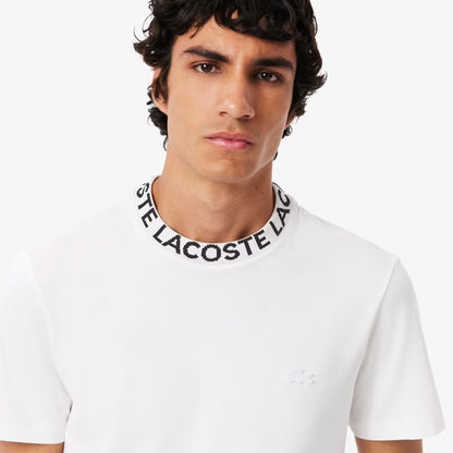 T-Shirt aus Jacquard-Piqué mit Markenlogo