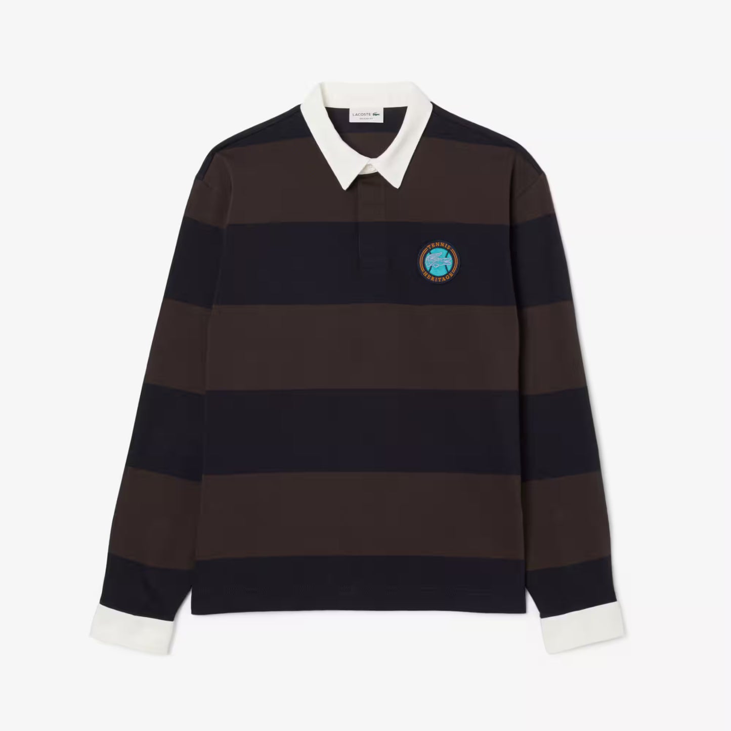 Relaxed Fit Striped Rugby Polo Shirt