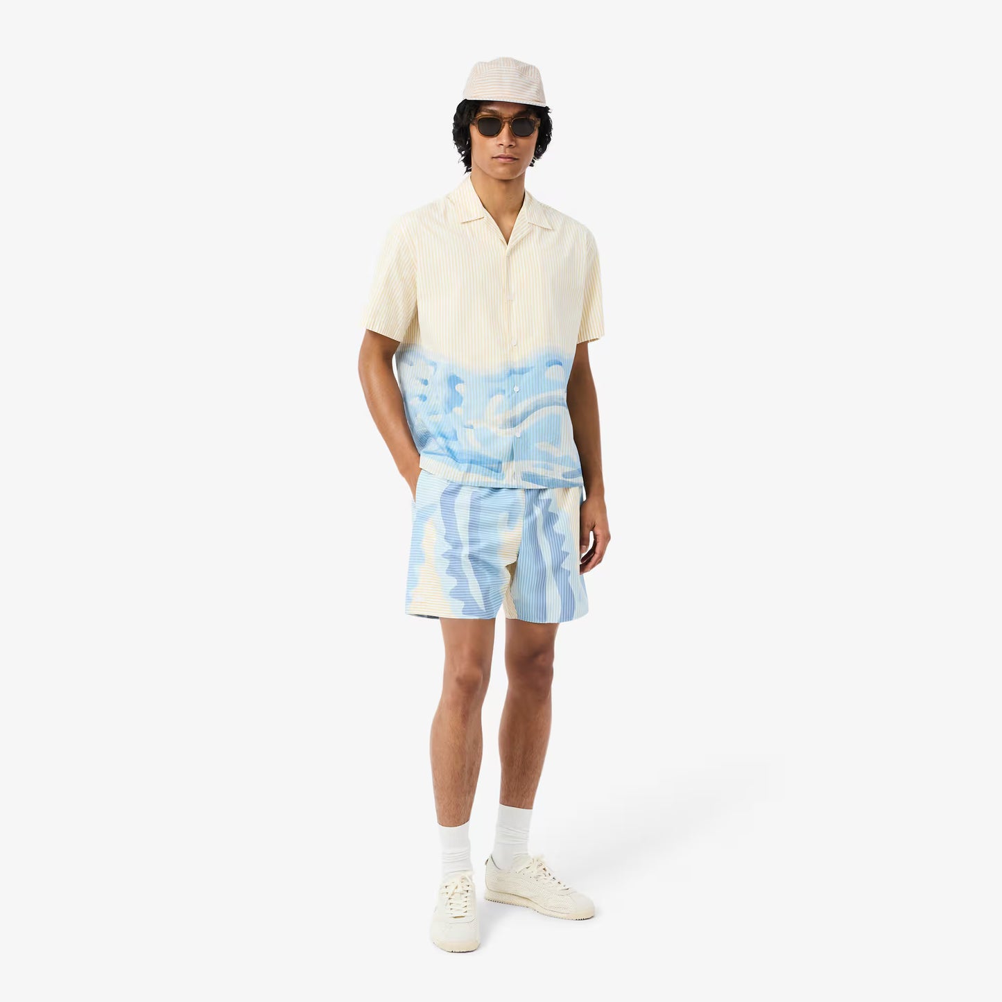 Striped Poplin Jockey Cap
