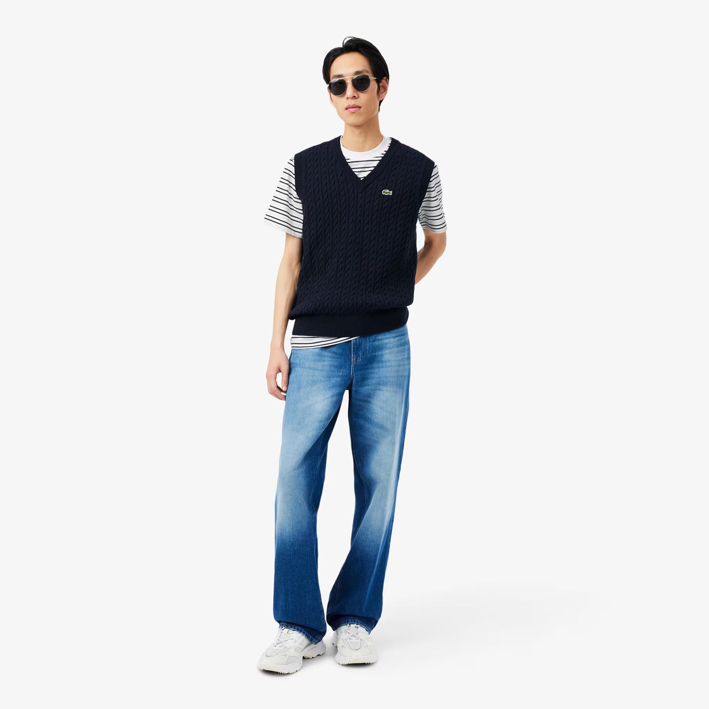 Gestreiftes Baumwoll-T-Shirt