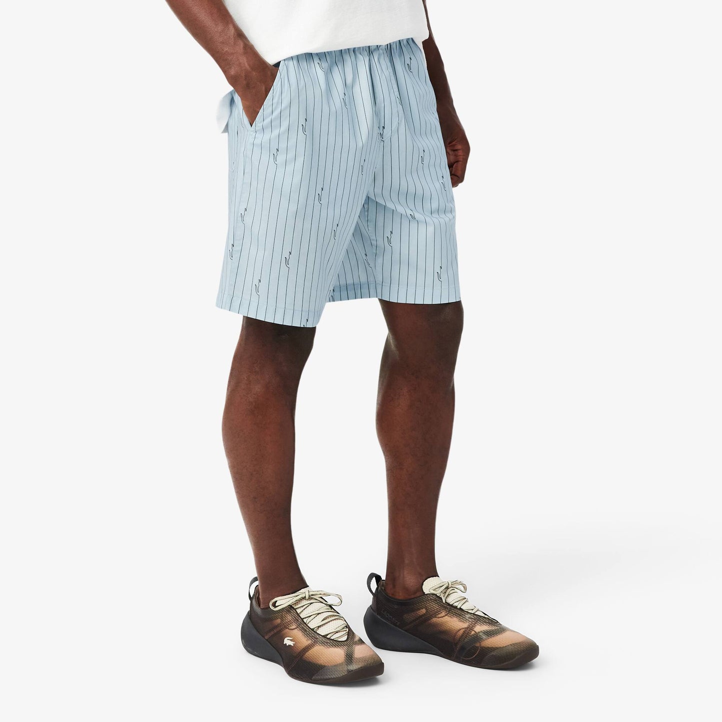 Shorts aus Baumwolle mit Krokoprint-Streifen