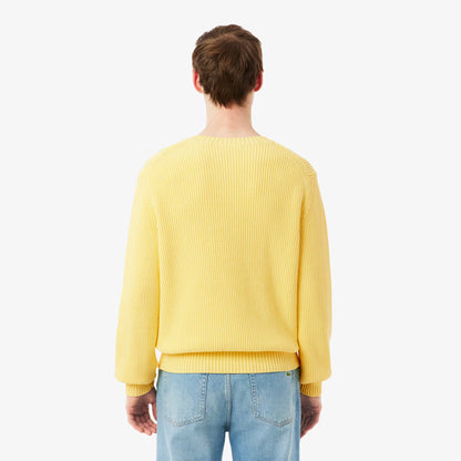 Pullover mit Perlen und Rippstrick-Applikation
