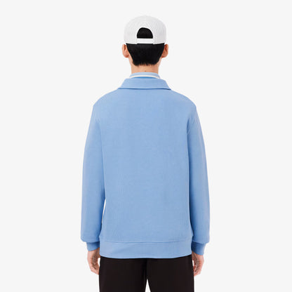 Geripptes Baumwoll-Polo-Sweatshirt