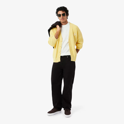 Gerippte Strickjacke aus Baumwolle mit lässiger Passform