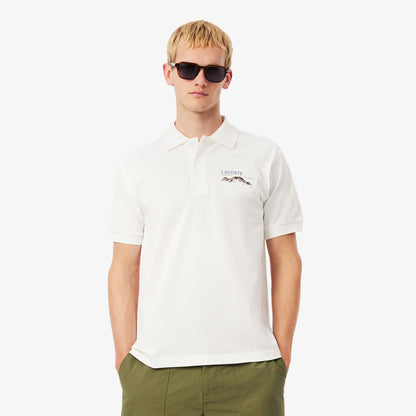 Klassisches Poloshirt mit besticktem Motiv aus Piqué