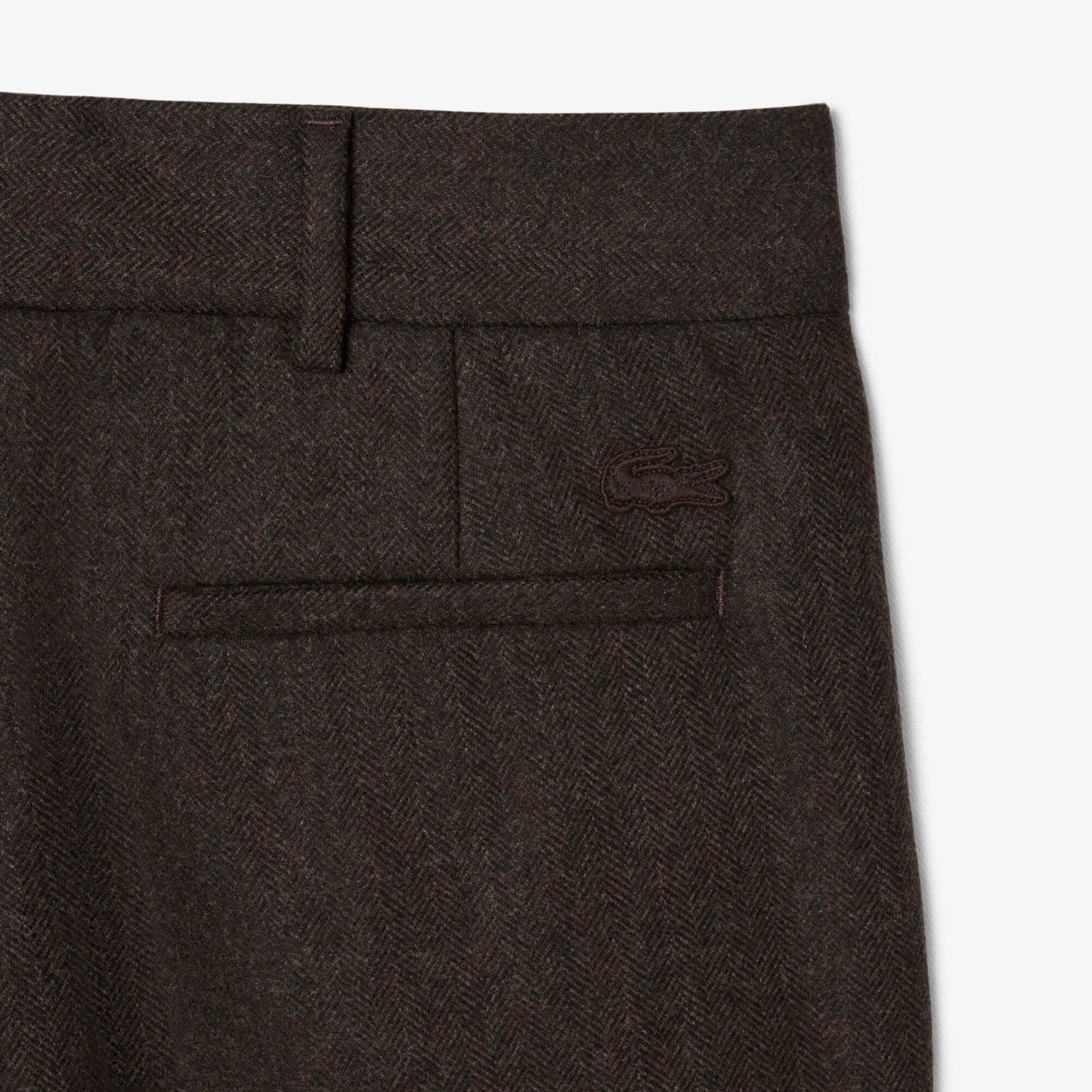 Gerade geschnittene Wollhose mit Chevron-Muster