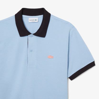 Klassisches Polohemd mit kontrastierendem Rippbündchen