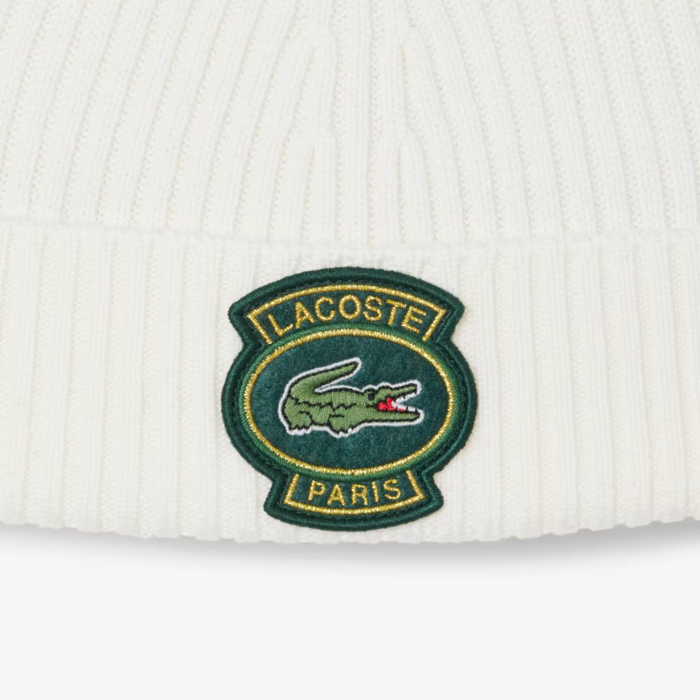 Ribbed Wool Badge Beanie