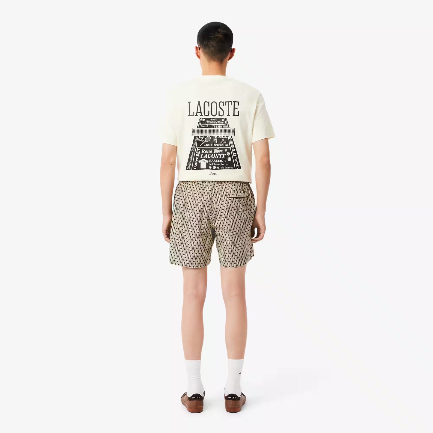 Bermudas aus Baumwollmischung mit Print und lockerer Passform