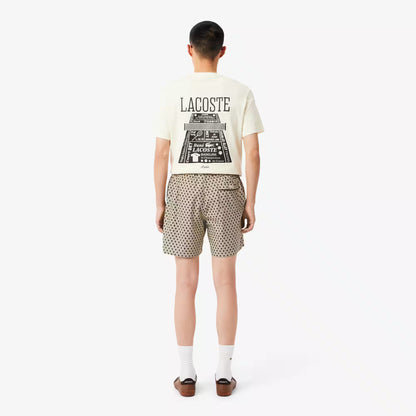 Bermudas aus Baumwollmischung mit Print und lockerer Passform