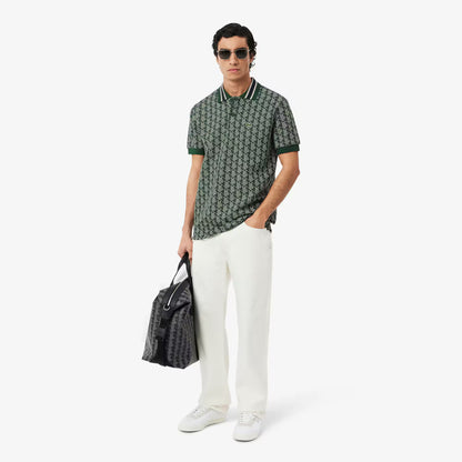 Klassisches Polohemd mit Monogramm-Jacquard