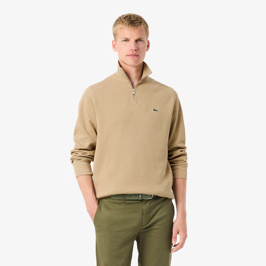 Zip-Up High Neck Interlock Sweatshirt 2