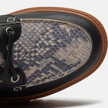 Stone Street Boat Shoe Snake Pattern Suede