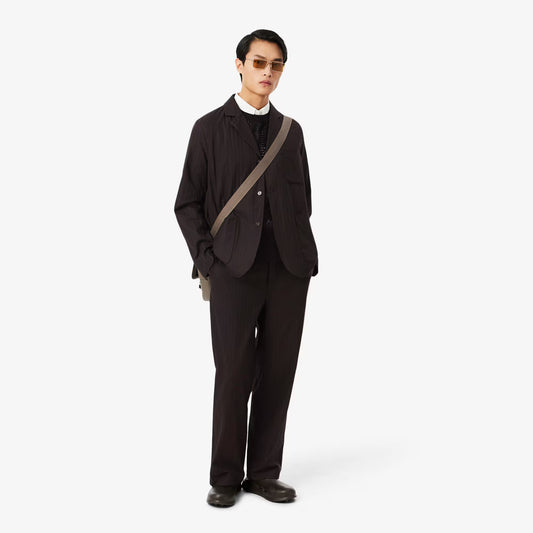 Straight Fit Striped Cotton Suit Pants