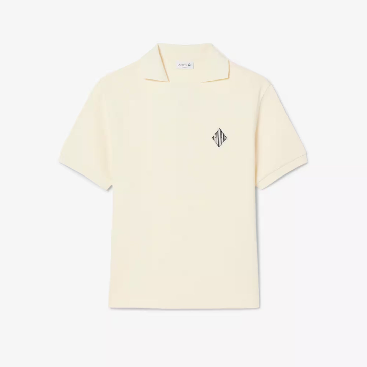 Locker geschnittenes Fleece-Poloshirt mit Badge-Akzent