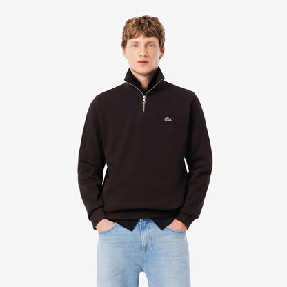 Interlock-Sweatshirt mit hohem Kragen und Reißverschluss