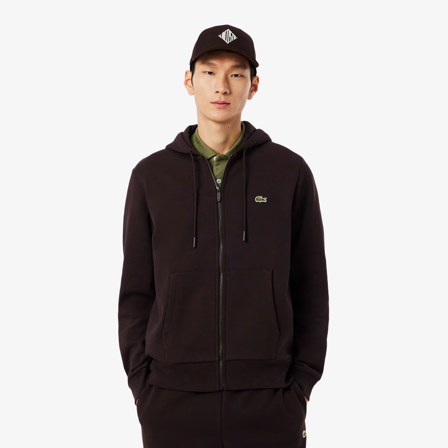 Fleece-Kapuzenjacke mit Reißverschluss