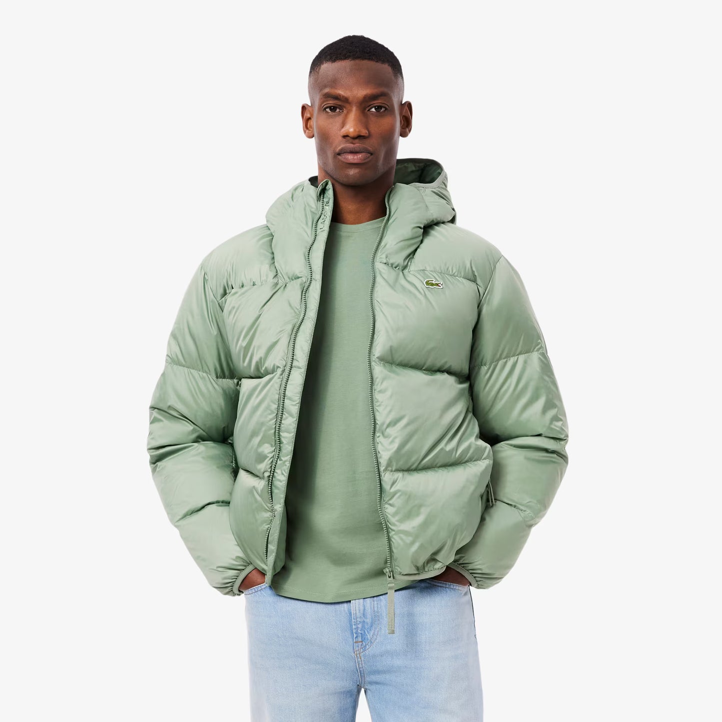 Kurze wasserabweisende Kapuzen-Steppjacke
