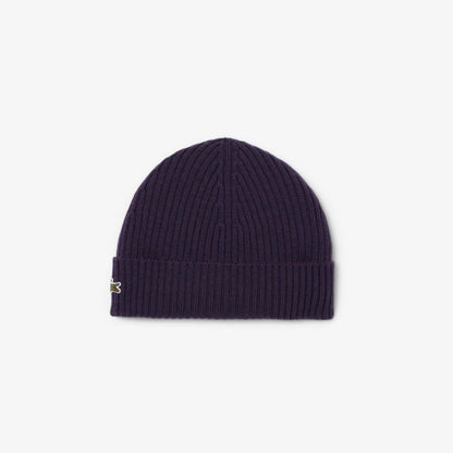Rippstrick-Beanie aus gebürsteter Wolle