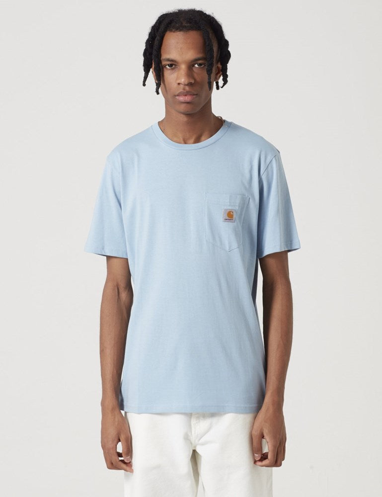 Taschen-T-Shirt – Gletscherblau