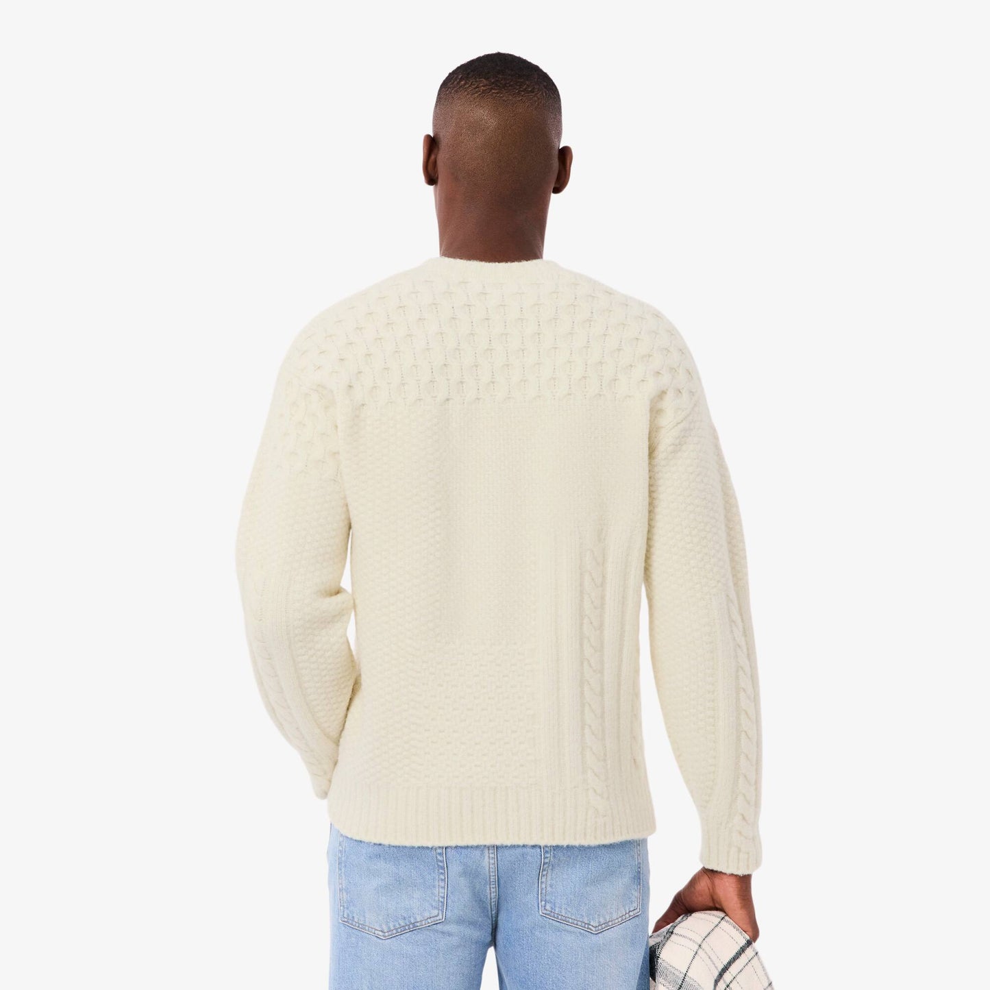 Pullover aus Wolle mit Patchwork-Effekt im Relaxed Fit