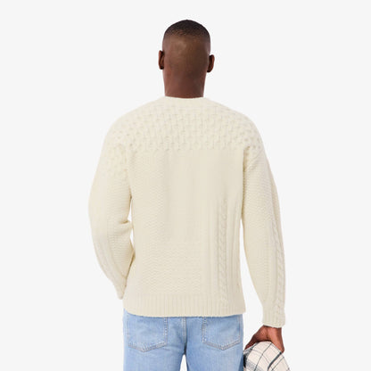 Pullover aus Wolle mit Patchwork-Effekt im Relaxed Fit