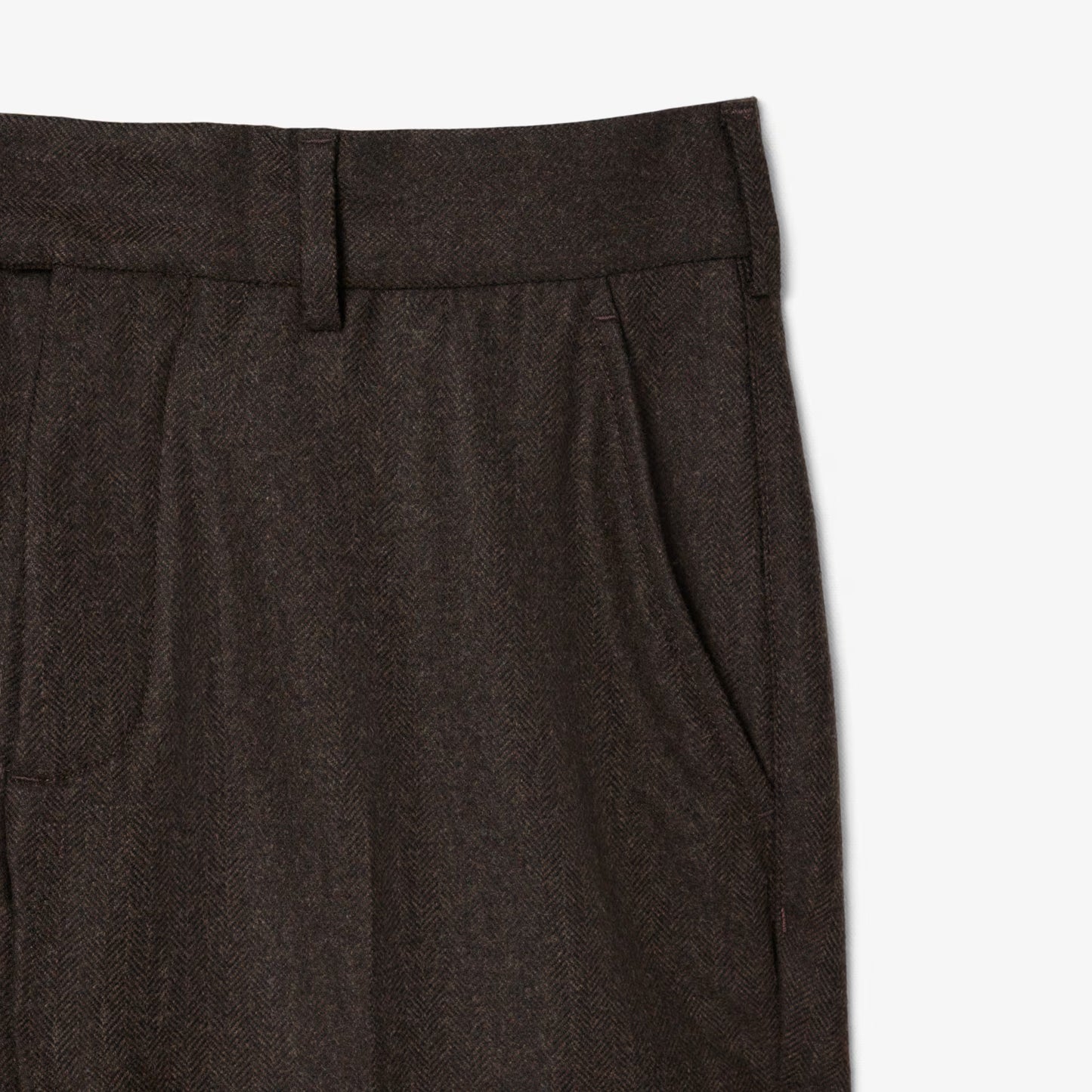 Gerade geschnittene Wollhose mit Chevron-Muster