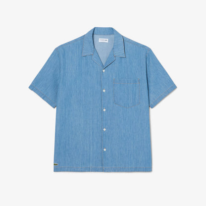 Relaxed Fit Jeanshemd mit offenem Kragen