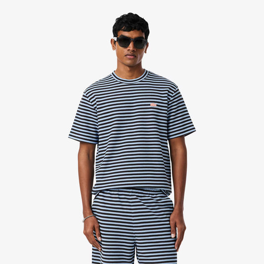 Textured Striped Cotton T-shirt