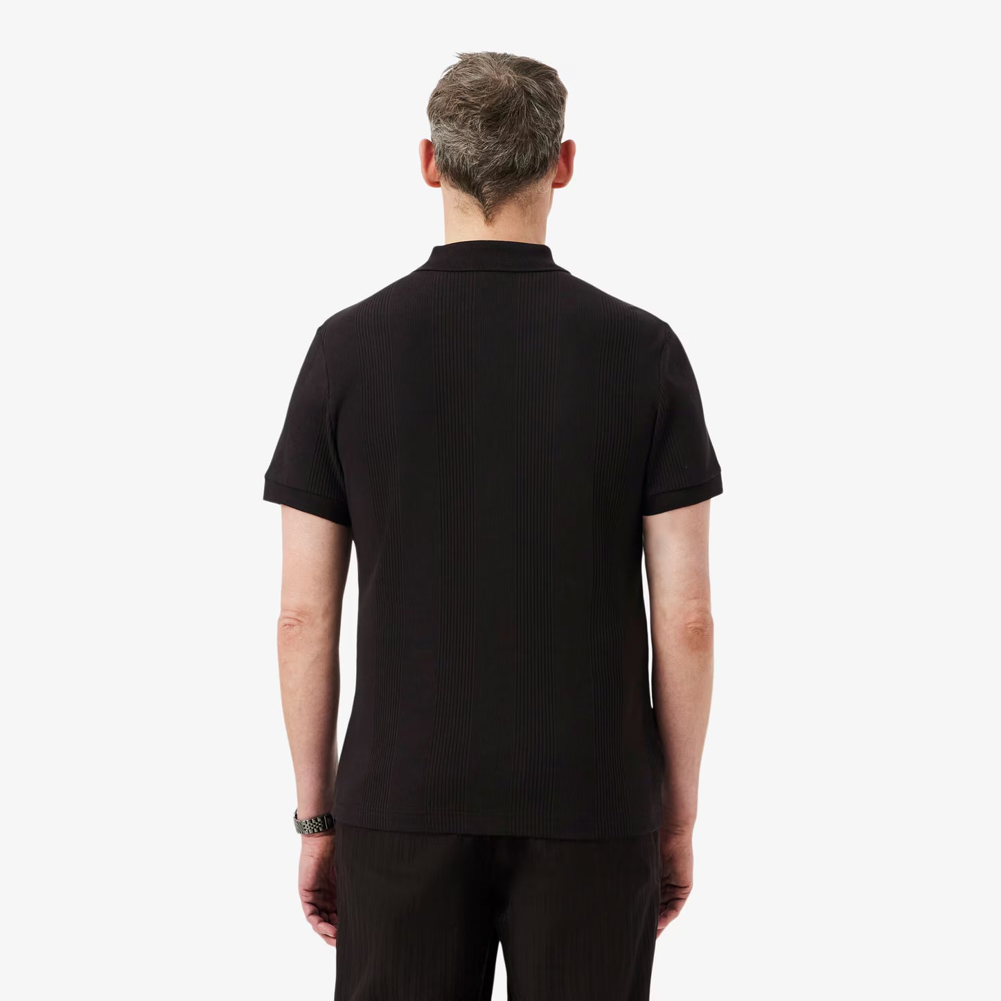 Regular Fit Ribbed Knit Polo Shirt