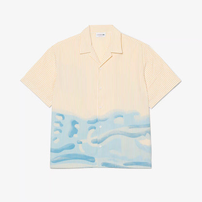 Relaxed Fit Gestreiftes Krokodil-Hemd